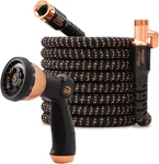 75 Ft Copper Bullet Expandable Garden Hose W/10 Pattern Thumb Spray Nozzle As. Fixed Price $139.99.