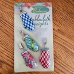 Boston Warehouse Tablecloth Weights Of 4 Retro Barbeque Mitts Outdoor Picnic. Fixed Price $19.99.