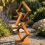 Abstract Metal Garden Sculpture Steel Yard Art Outdoor Rusted Modern Decor. Fixed Price $405.00.