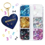 Holographic Glitter English Alphabet Flakes Resin Silicone Mold Filler Laser Let. Fixed Price $5.43.