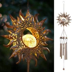 Waterproof Solar Wind Chimes - Glowing Sun Design For Serene Garden Ambiance. Fixed Price $41.95.