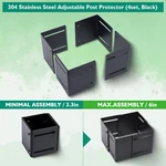 304 Black Stainless Steel Adjustable Post Protector 3.3-6IN Mailbox Fence Deck. Fixed Price $29.99.