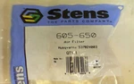 Stens 605-650 Air Filter Husqvarna 537024002 (E5A). Fixed Price $10.00.