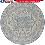 Indoor Outdoor Stain Resistant Beach House Rug Low Pile Round Area Carpet New. Fixed Price $76.31.
