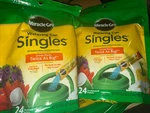2 Bags Miracle-gro Watering Can Singles Includes 48 Pre-measured Packets. Fixed Price $28.99.