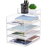 Stackable Acrylic Tray Clear Desk Organizer Letter Size File For.... Fixed Price $21.88.