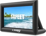 Inflatable Projector Screen 14FT Outdoor Movie Air Blower Carry Bag Oxford Cloth. Fixed Price $130.95.