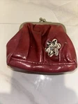 Change Purse With Kiss Lock Niche Red Karen Flower On. Fixed Price $7.99.