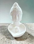 Buddha Head Incense Holder Ceramic White Statue 3.5" 4" Next Day Shipping. Fixed Price $11.99.