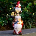 Garden Gnome Statue With Solar Lights Large Sculptures Funny Triple Gn.... Fixed Price $35.99.