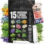 Medicinal Herb Tea Seed Kit: 15 Variety Pack, Plant Markers, Usa Grown. Fixed Price $17.99.