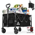 Wagon Cart Shopping Foldable Folding Collapsible With Wheels Big 85L-BLACK. Fixed Price $99.83.