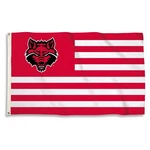 Bsi Ncaa Arkansas State Red Wolves Striped 3' X 5' Flag With Grommets, &.... Fixed Price $23.79.