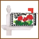 Evergreen Mailbox Cover * Welcome Geranium Plaid Strong Magnets - Brand New. Fixed Price $24.98.