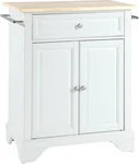 Crosley Lafayette Portable Rolling Kitchen Island With Wood Top, White. Fixed Price $414.99.