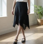 Vtg Rubber Ducky Productions Asymmetric Hem Skirt Womens Black 100% Cotton. Fixed Price $24.95.