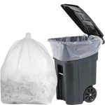 Plasticmill 64 Gallon Contractor Garbage Bag, Clear 3 Mil, 50X60. Fixed Price $53.32.
