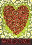 Toland Home Garden Ladybug Heart 12.5 X 18IN Double-sided Flag. Fixed Price $12.00.