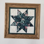 Quilt Pattern Art Vintage Wooden Frame- Country, Farmhouse, Retro 18" X. Fixed Price $49.25.