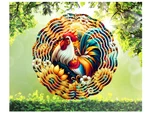 Rooster & Flower 8" Wind Spinner Yard, Garden, Lawn Porch, Deck Patio Decoration. Fixed Price $11.00.