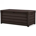 Keter Brightwood 120GAL Weatherproof Resin Patio Deck Storage Box Bench, Brown. Fixed Price $169.99.