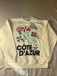 Peanuts Snoopy Cote Dazur Beach Umbrella Graphic Sweatshirt Off White Small. Fixed Price $21.98.