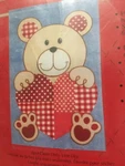 Evergreen Applique Flag 28'' X 44'' Teddy Denim Heart Bear House Retired Nip. Fixed Price $30.00.