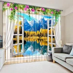 Grand Teton Park Lake 3D Blockout Photo Printing Curtains Draps Fabric Window. Fixed Price $213.79.