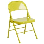 Flash Furniture Hercules Colorburst 2 Pack Citron Triple Braced Metal Folding Ch. Fixed Price $96.48.