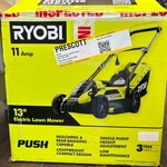 13 In. 11 Amp Corded Electric Walk Behind Push Mower. Fixed Price $149.25.