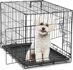 Basics Dog Crate Double Door Cage W/ Divider Panel & Plastic Leak-proof. Fixed Price $82.05.