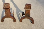 Vintage Western Cast Andirons Dogs Log Holders For Fireplace. Fixed Price $175.00.