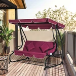 Outdoor 3-PERSON Patio Porch Swing Hammock Bench Canopy Loveseat Convertible Bed. Fixed Price $241.53.