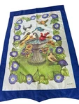 Vtg Bird Bath Floral Morning Glory Garden Flag Large 28 X 42" Evergreen 2003. Fixed Price $17.95.