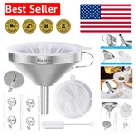 5-INCH Kitchen Funnel & 200 Mesh Strainer Food Safe, Dishwasher Stylish. Fixed Price $20.99.