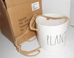 Rae Dunn Artisan Collection By Magenta 'plant' Rope Hanging Planter New Box. Fixed Price $22.99.