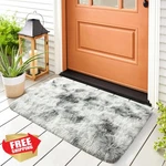 Noahas Mat Indoor 2X3 Shaggy Tie-dye Grey White Non-slip Entry Rug. Fixed Price $20.00.