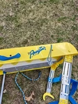 Folding Dog Aboard Dock / Boat Ladder Pawz 15 Step Yellow Boarding Ramp 64 X 16". Fixed Price $99.89.