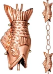 Good Directions Rain Chain, 8.5 Feet, Large Fish, Polished Copper 487P-8. Fixed Price $105.00.