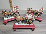 Vintage Midwest Of Cannon Falls Cast Iron Santa Stocking Hanger- Set 3!. Fixed Price $58.49.