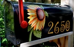 Mailbox Magnet Partial Cover Sunflower Custom Address Numbers Black. Fixed Price $20.95.