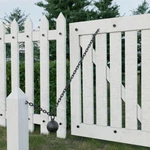 Cast Iron Cannonball Weight Gate Closer Colonial Design And 5 Feet Chain. Fixed Price $157.99.