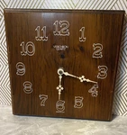 Verichron Square Wall Clock Mid Century Vintage 9X9 Uses Battery Quartz Wood. Fixed Price $22.88.