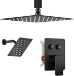 2-HEAD Faucet Set 12" + 8" Rain Showerheads, Ceiling Mount Push-button. Fixed Price $152.99.