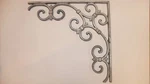 Decorative Bracket, Cast Aluminum 14.5"X14.5"X3/4",W/FLEUR D'lis Design New. Fixed Price $19.50.