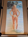 Vintage Bikini Girl Babe Beach Towel 55 X 27 Copa 100% Cotton Made Brazil. Fixed Price $34.99.