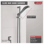 Delta 57051 Dryden Wall-mount Slide Bar Hand Held Shower, Supply Elbow Chrm. Fixed Price $79.71.