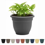 Bloem Ariana 8" Charcoal Round Self-watering Resin Planter Pot Rolled Rim. Fixed Price $12.70.