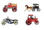 New 43" Motorcycle, Tractor, Truck Horse And Buggy Wind Spinner Yard Decor. Fixed Price $49.99.