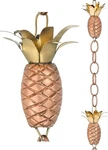 Good Directions Pure Copper Pineapple Rain Chain 8-1/2 Feet Long Artistically. Fixed Price $129.00.